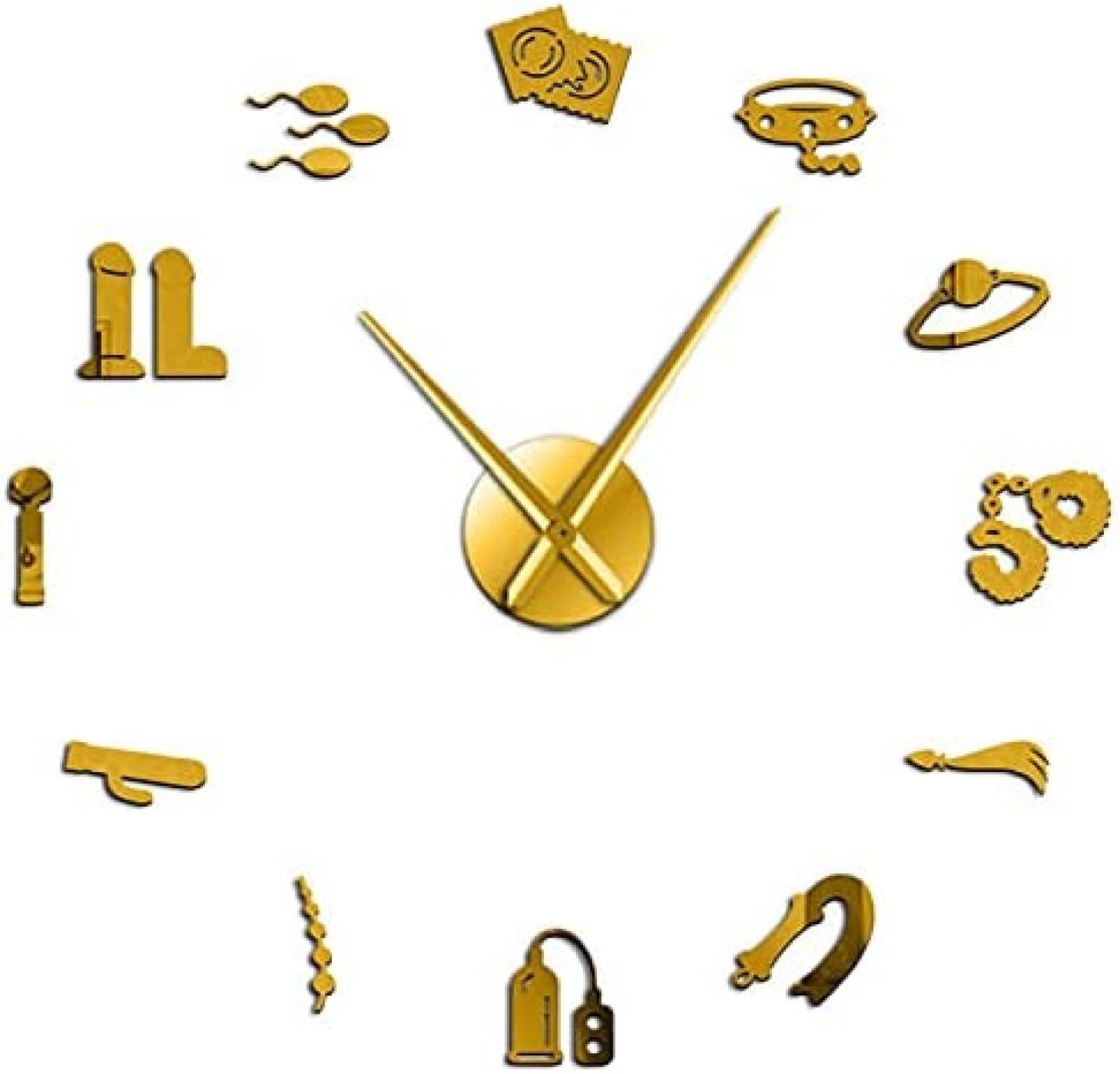 装飾アート付き金色壁掛け時計 Amazon.co.jp: 壁掛け時計セックスショップベクトルDiy壁掛け時計エロ